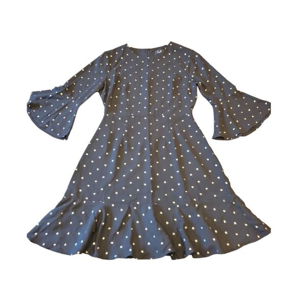 NWT Lulus She's Dot It Going On Gold and Black Polka Dot Dress S - Picture 6 of 11